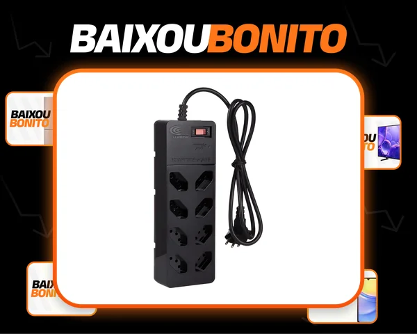 Filtro De Linha com DPS iCLAMPER Energia 8 Tomadas Régua com Tecnologia LCF