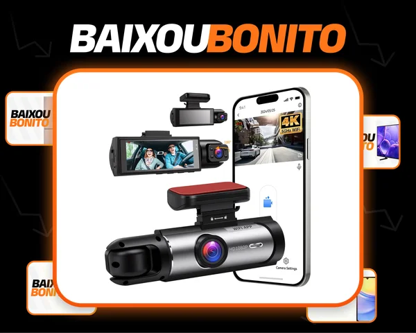 Camera Veicular Automotiva Dual Gravação Dashcam 32gb Wifi
