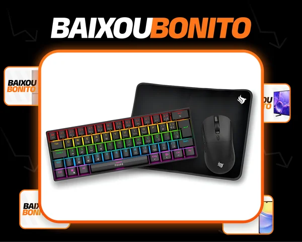 Combo Gamer Pichau Netuno Light 3x1 Rainbow Teclado Mecanico