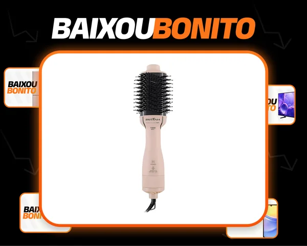 Escova Secadora Britânia Bec07r Cabo Giratório 1300w Bivolt Rosa