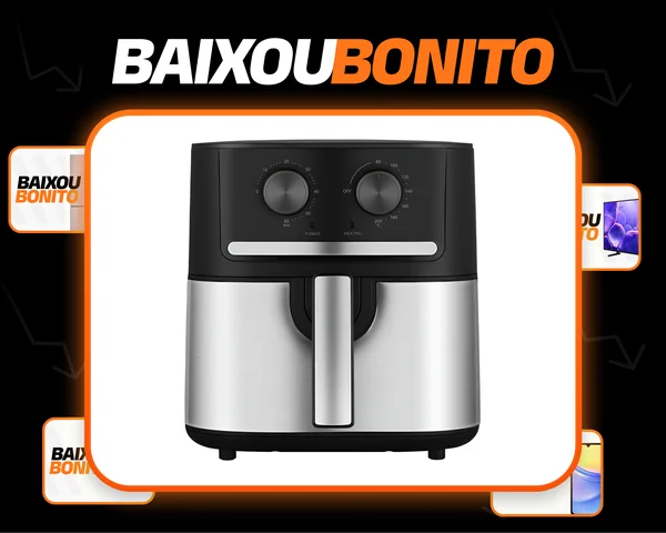 Fritadeira Air Fryer 5,5l Cyclone Preto E Inox Midea