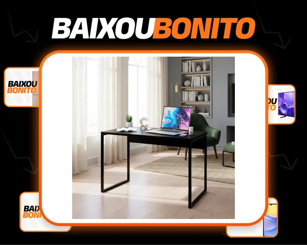 Mesa Escrivaninha Industrial Cabe Em Qualquer Lugar Preto 90 Cm Apartamento Escritório Preto Bee Concept Home