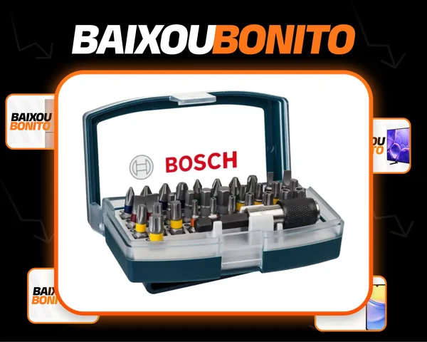 Jogo De Bits Fenda Ph Hex Pz T Th P/ Parafusar 32 Pç Bosch