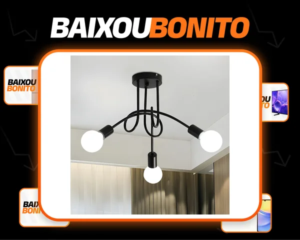Luminária Lustre Teto Moderno Quarto Jantar Sala 3 Lâmpadas
