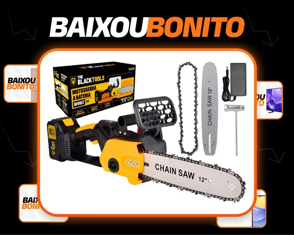 Moto Serra A Bateria 21v 4000mah 300mm 12 Polegadas Tcs21b The Black Tools Cor Amarelo e Preto
