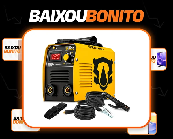 Máquina Inversora De Solda Portatil Mma Eletrodo MI150D 120A The Black Tools