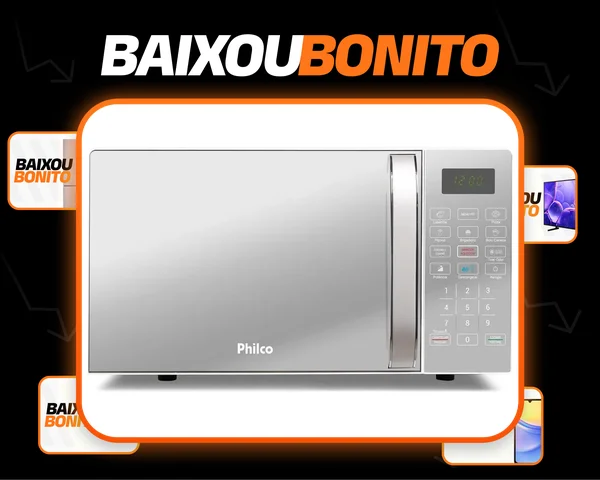 Micro-ondas Philco Pmo123 Capacidade 20 Litros 1100w Branco Espelhado Função Tira Odor