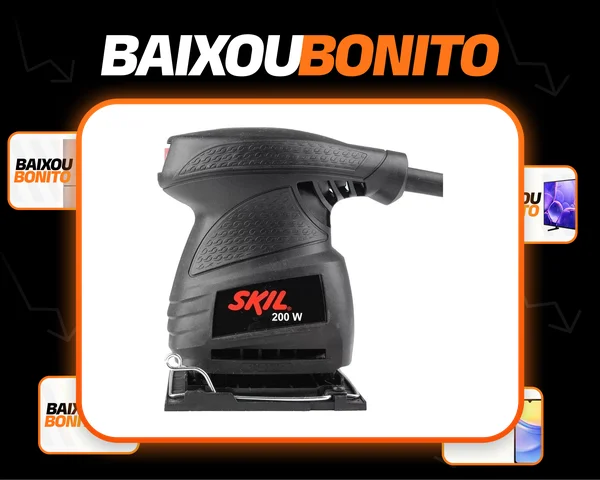 Lixadeira profissional orbital Skil 7232 preta 50Hz/60Hz 200W