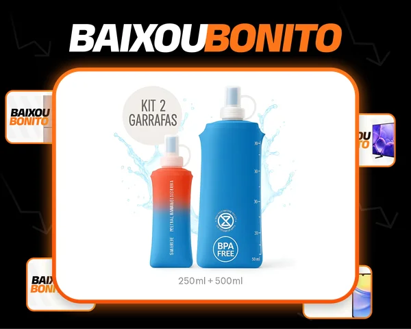 Garrafa De Água Corrida Squeeze Soft Flask Kit C/2 250+500ml