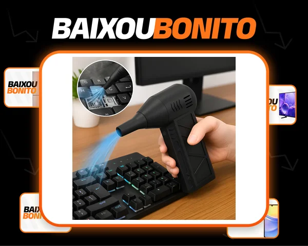 Mini Soprador Ar Turbo Jet Fan Portatil Recarregável Usb Cor Preto