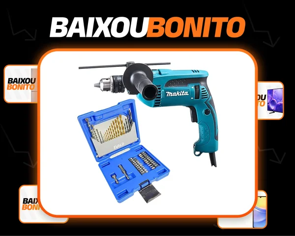 Furadeira 1/2 Pol 760w Makita Estojo 41 Peças Evald Cor Azul