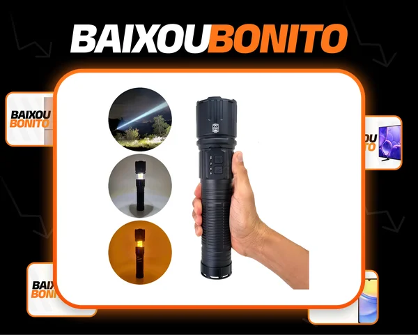 Lanterna Tática Led V3 Alcance 1500mts Modo Lampião Gigante