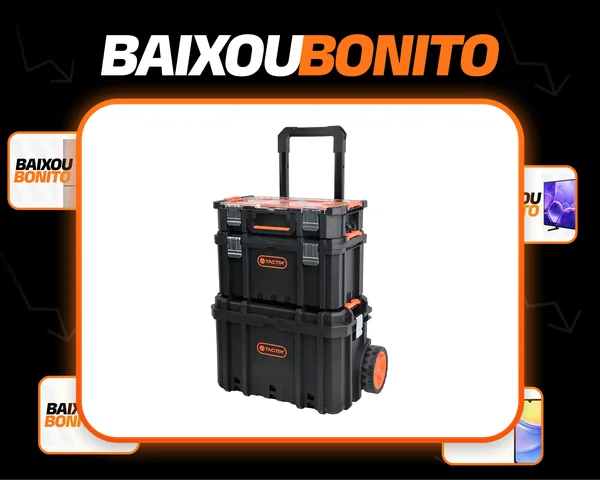 Kit Caixa De Ferramentas Carrinho Modular C Alça Telescópica