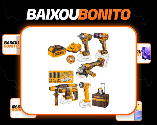 Kit de motor sem escova com bolsa Bate/Carg e Acc Ingco Cli2059