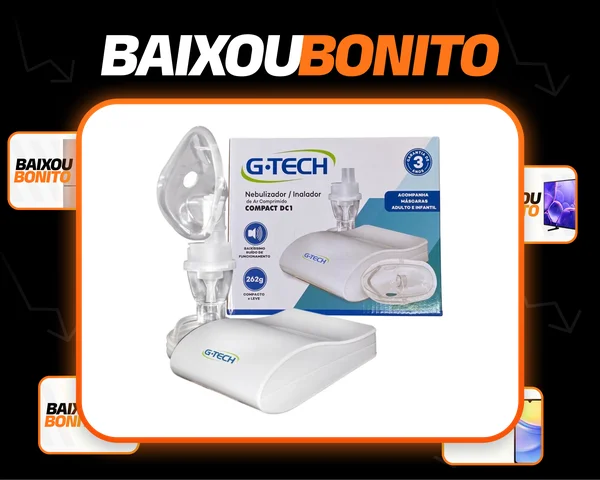Inalador Nebulizador Gtech Infantil Adulto Silencioso Cor Branco Compact Dc1