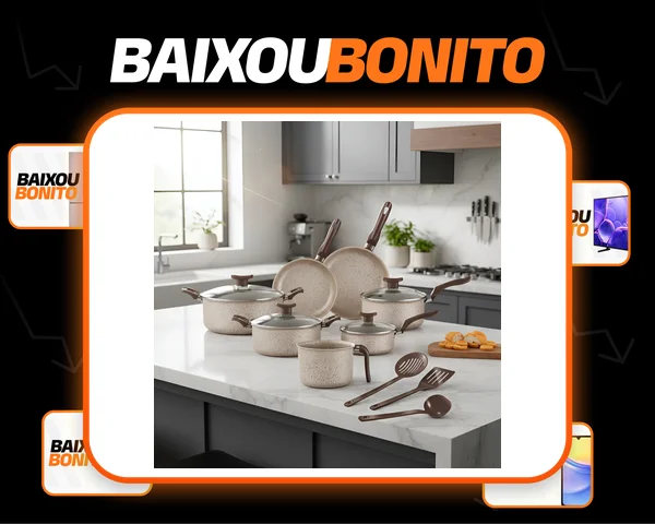 Conjunto De Panelas Antiaderente 10 Peças Coffee Cappuccino