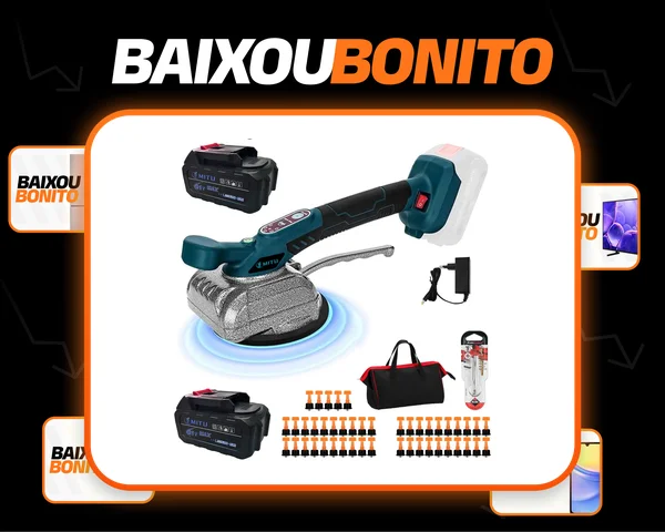 Máquina Vibratória P/ Porcelanato C/ Ventosa E 2 Bats Kit