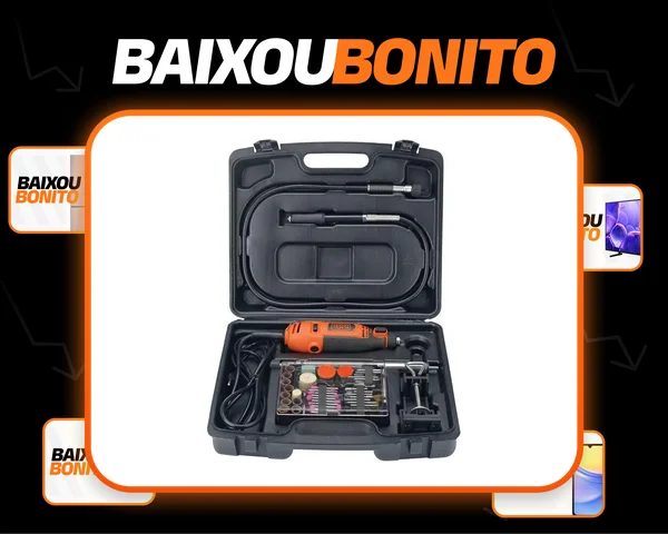 Kit Micro Retifica Black Decker Modelo ‎RT18KA Cortes e Desbastes com 113 Acessórios