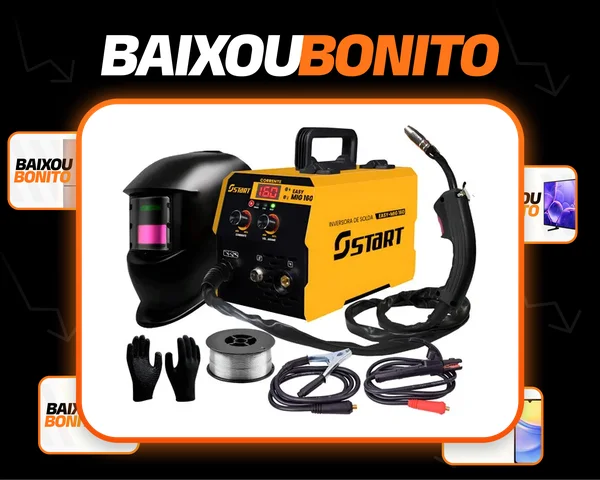 Maquina Inversora Solda Mig 160a 3 Em 1 Tig Lift Acessórios Amarelo 220v