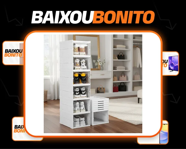 Sapateira Vertical Empilhável Caixa Sapato Tênis 6 Andares Cor Branco