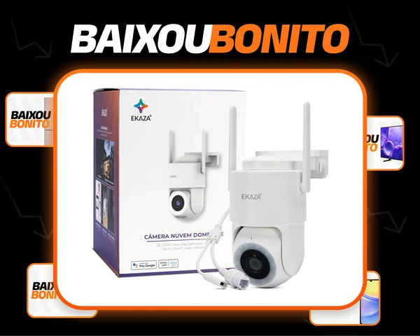 Câmera De Segurança Nuvem Dome Lite Ekaza Wi-fi 3mp Ultra Hd 2k Com Visão Noturna E Ip65