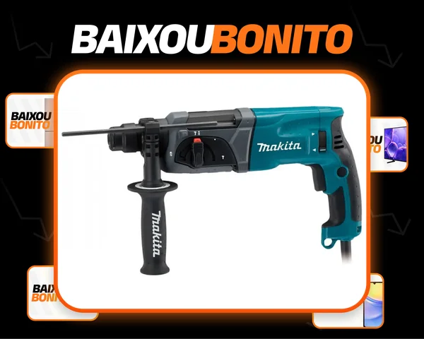 Martelete Perfurador Rompedor 800w 2,7j - Hr2470x18 Makita Cor Azul-turquesa Frequência 60Hz 110V