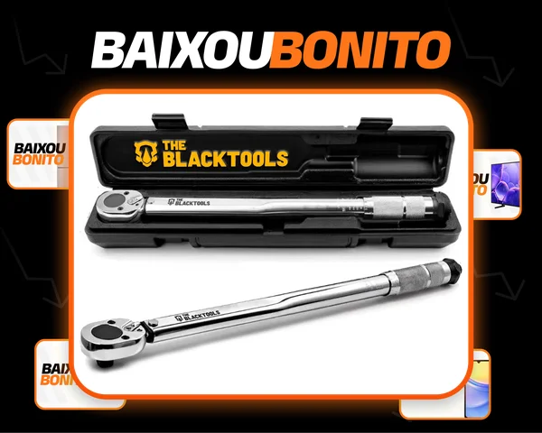 Torquímetro De Estalo Click Para Soquete 1/2 Pol 28-210 Nm 2.8 A 21kg Reversível Ajustável Com Estojo The Black Tools