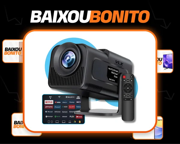 Projetor Vlx Hy320 Mini 4k Wi-fi Preto Bluetooth Android 13