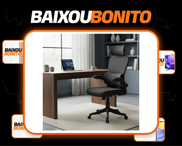 Cadeira Escritório Ergonômica Genebra B500 Luvinco Cor Preto Com Suporte Lombar Estofado Mesh