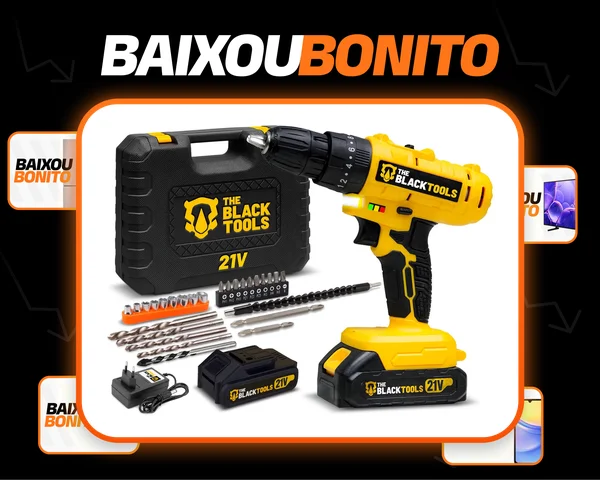 Parafusadeira E Furadeira De Impacto 3/8 The Black Tools Tb21-pz Com 2 Baterias E Acessorios