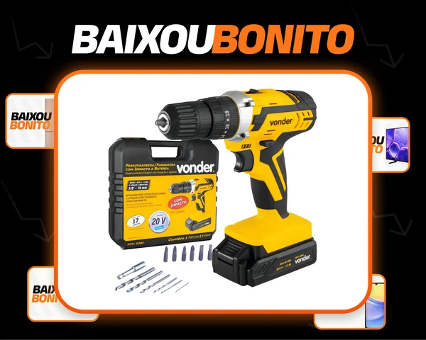Furadeira Parafusadeira Impacto Bateria - Pfv238i Vonder