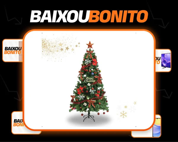 Arvore De Natal Completa Decorada Pronta 150cm Verde Premium Verde-escuro