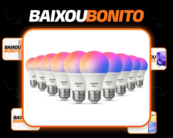 Kit 10 Lampadas Led Pera Smart Inteligente Wi Fi 2.4ghz Alexa Google 10w Rgb 2700k/6500k Branco Quente/neutro/frio E27 Cod: 290028177-10 Avant Neo