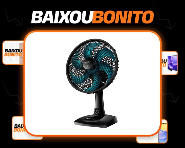 Ventilador De Mesa Mondial Super Power 6 Pás 30cm 127v Preto Azul Vsp-30-ap