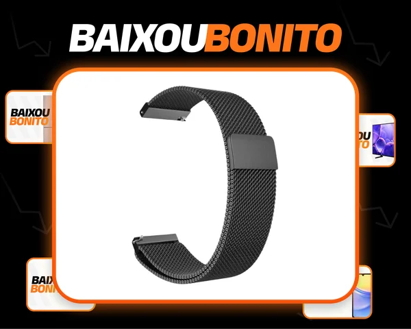 Pulseira Poolsy Magnética Compatível Garmin Forerunner 165 Cor Preta