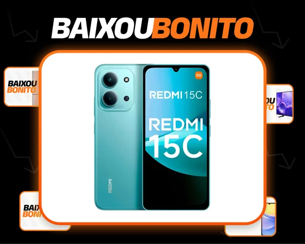 Câmera Xiaomi Redmi 15c 6.9 4G 256gb 4gb Ram Hyperos 50mpx - verde menta