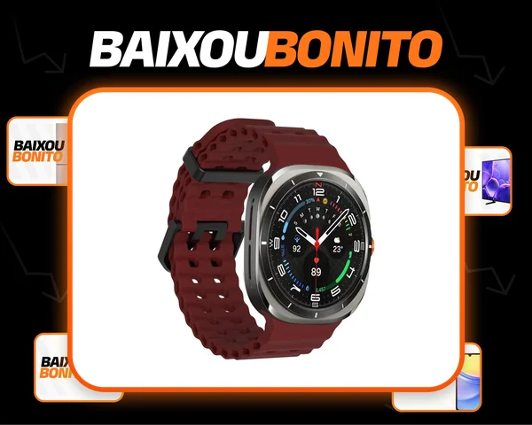 Pulseira Fecho Silicone Respirável Sport Compatível Com Galaxy Watch 7 Ultra 47mm Cor Vinho