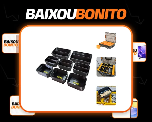 Kit Completo 8 Organizadores Compatível Caixa Dewalt Tstak Preto