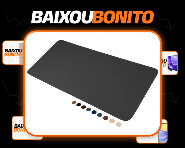 Mousepad Grande Grafite 70x30 Deskpad Couro Antiderrapante Mesa Computador Notebook Eddias