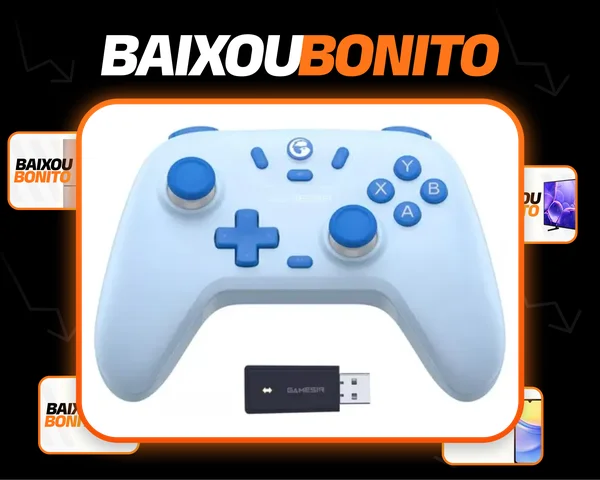 Controle Gamesir T4 Nova Lite Sem Fio Para Pc Switch Android Ios Steam Hall Effect Cor Azul Celeste