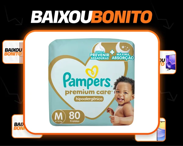 Fralda Pampers Premium Care Tamanho M 80 Unidades