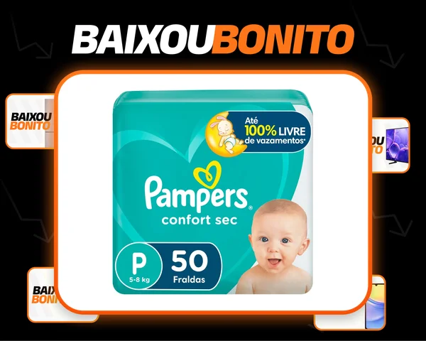 Fralda Pampers Confort Sec P 50 unidades
