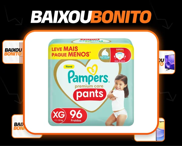 Fralda Pampers Premium Care Pants Tamanho XG 96 Unidades