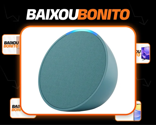 Amazon Echo Pop com assistente virtual alexa verde azulado