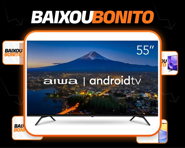 Smart TV AIWA 55” Android 4K Borda Ultrafina Dolby Vision&Atmos AWS-TV-55-BL-01-A