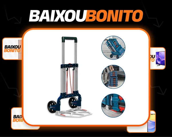 Carrinho Bosch Alumínio Dobrável 125kg P/ Ferramentas L-boxx Cor Azul-aço