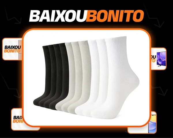 Kit 12 Pares Meia Cano Medio Alto Longo Sport Academia Cores