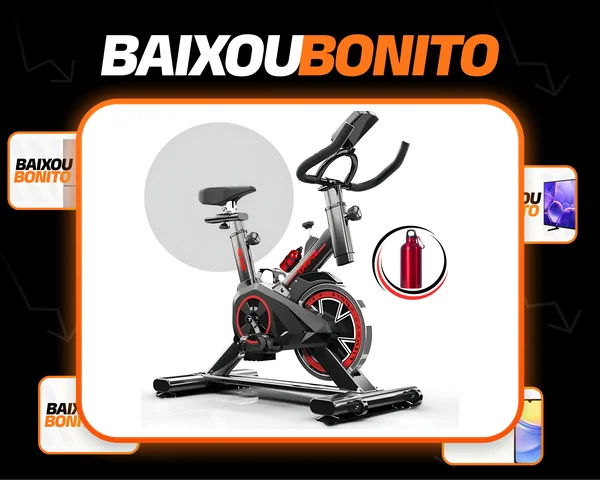 Bicicleta Ergométrica Fitness para Cardio e Musculação com base Cor Preto e Vermelho Epsilon Marca Sevenfit