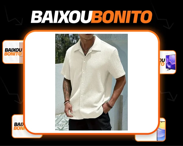 Camisa Casual Masculina Texturizada Com Botões Old Money