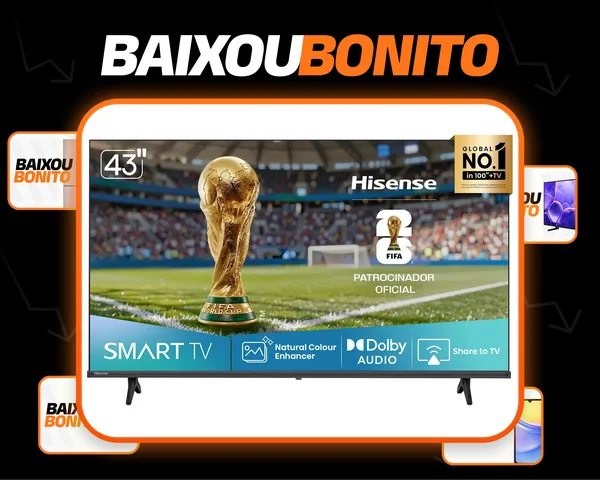 Hisense Smart TV FHD 43" Polegadas 43A4NV com HDR10, DTS Virtual X, Compatibilidade Alexa e Google Home